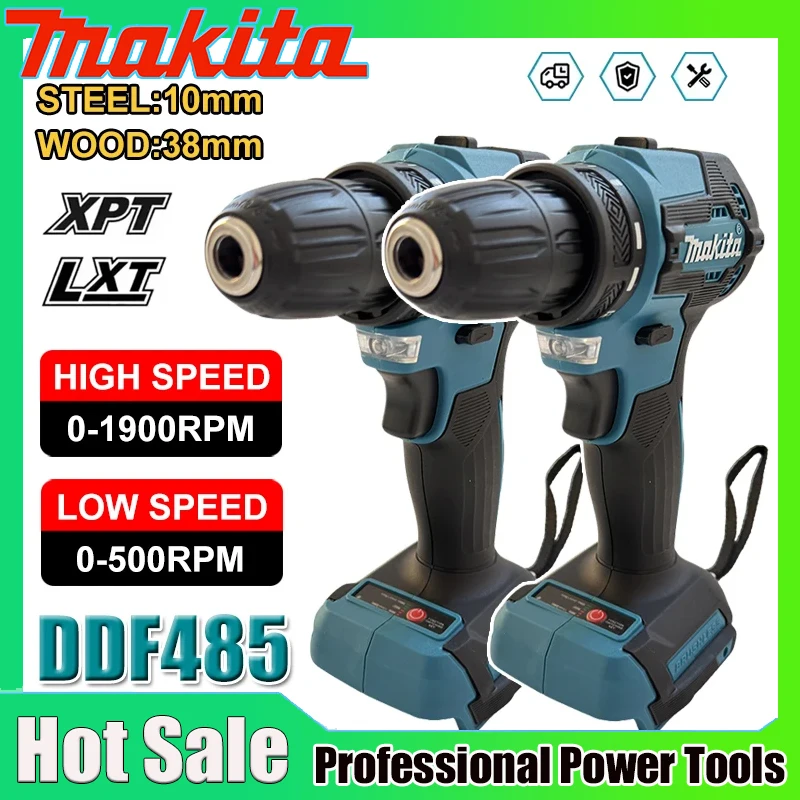 Brushless Cordless Electric Drill 18V - Makita DDF485 Compacte Accu-hamerboormachine 18V Oplaadbaar