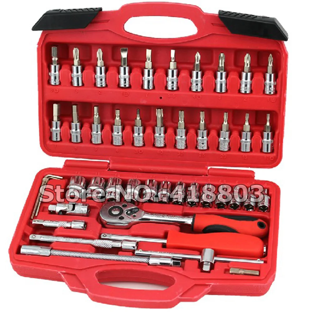 Hand Tools - 46-delige gereedschapskist 1/4 DR motorfiets auto