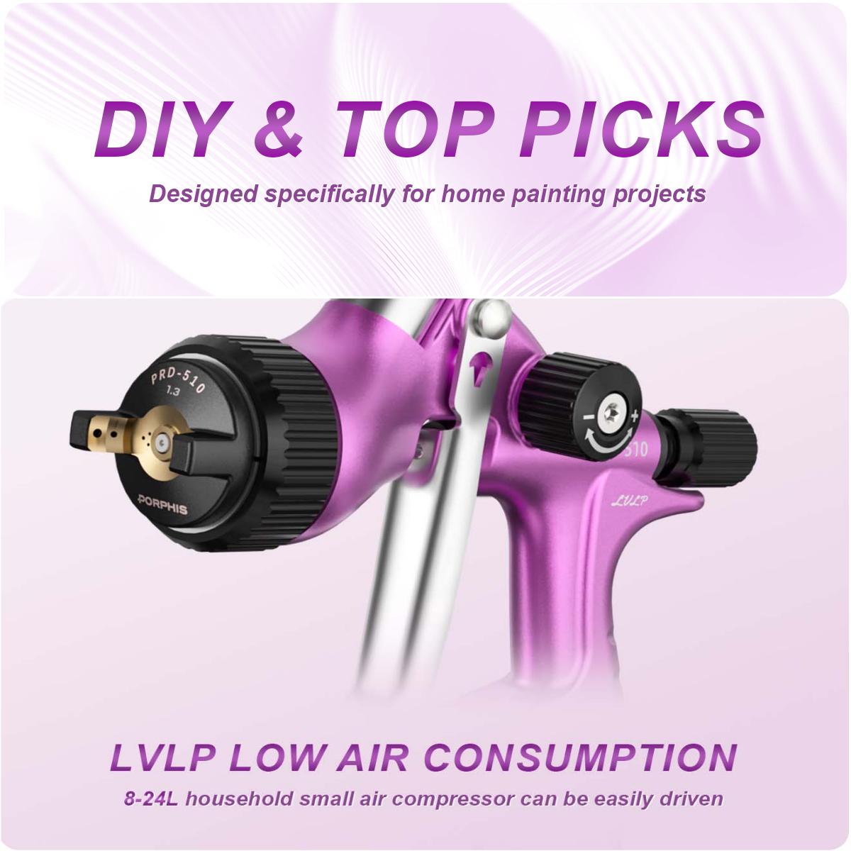 Airbrush Kit With Mini Compressor - Originele PORPHIS PRD-510 Verfspuitpistool LVLP Spuitpistool