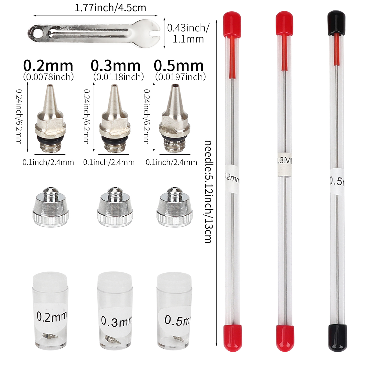 3pcs set 0.2/0.3/0.5mm Airbrus - Airbrush Kit With Mini Compressor recensie en prijs