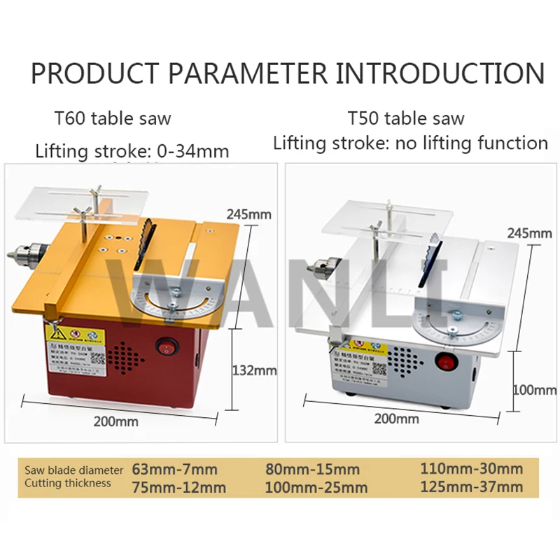 T50/T60 Mini DIY Kleine Snijma - Mini Table Saw For Woodworking recensie en prijs