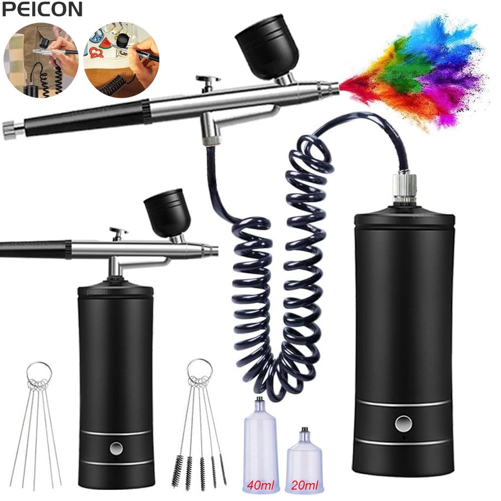Airbrush met compressor Draagb - Airbrush Kit With Mini Compressor recensie en prijs