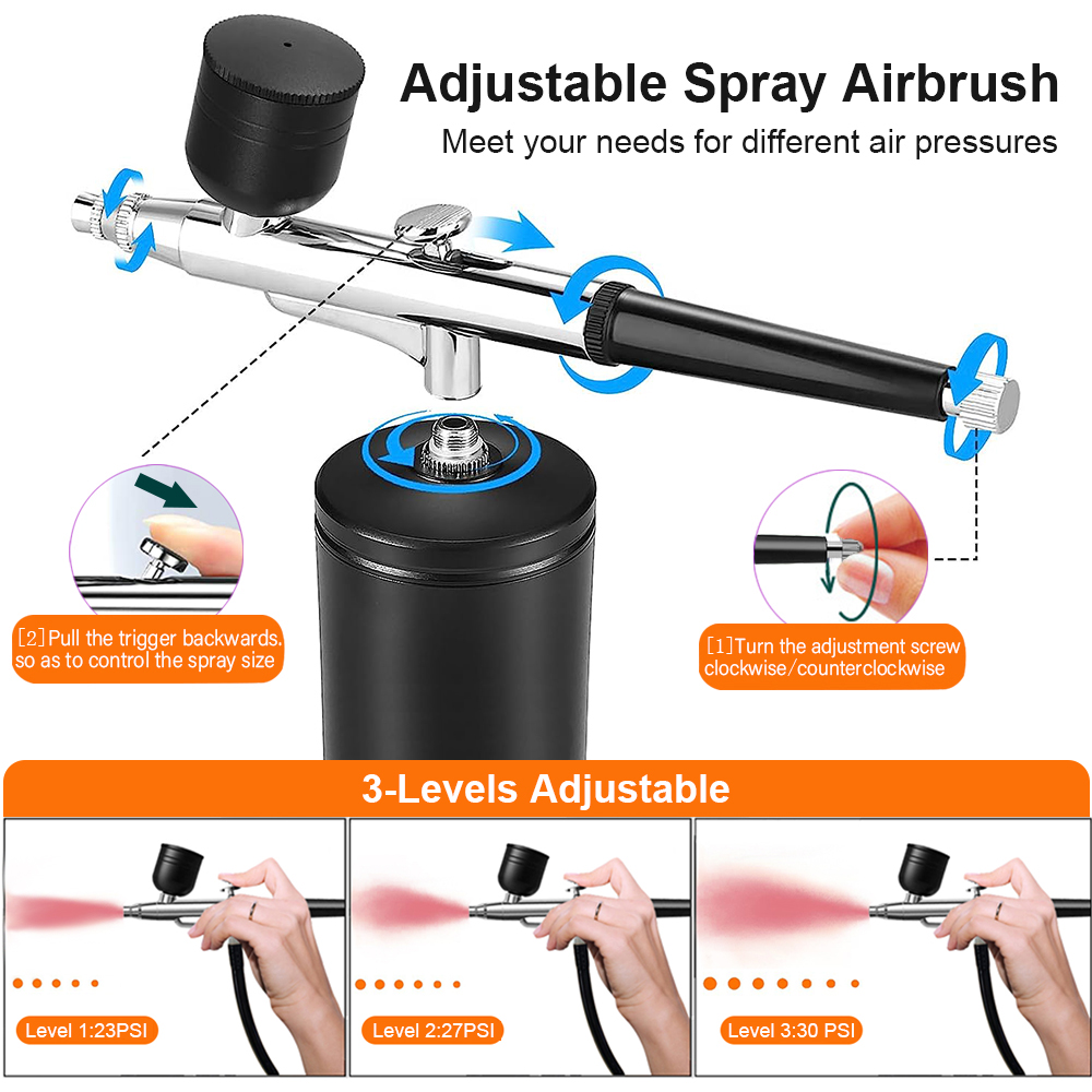 Airbrush met compressor Draagb - Airbrush Kit With Mini Compressor recensie en prijs