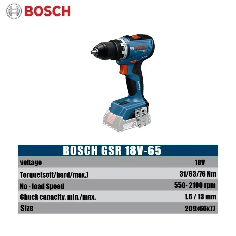 Bosch GSR 18V-65 Borstelloze A - Brushless Cordless Electric Drill 18V recensie en prijs