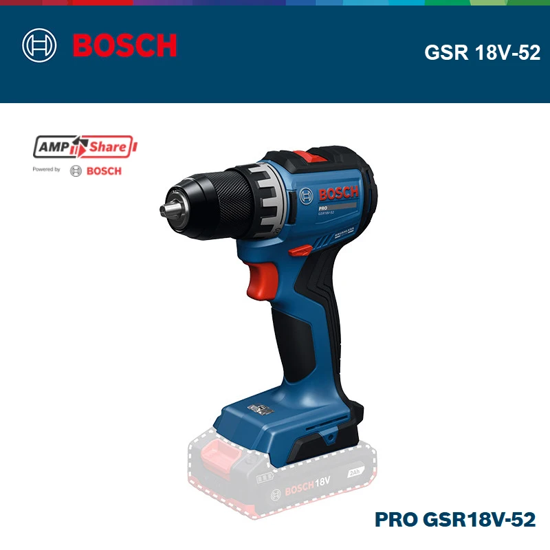 BOSCH GSR 18V-52 PRO Accuboorm - Brushless Cordless Electric Drill 18V recensie en prijs