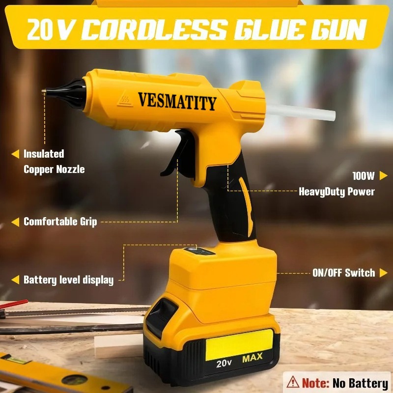 VESMATITY Elektrisch Lijmpisto - Hot Melt Glue Gun Cordless recensie en prijs